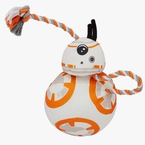 Star Wars BB-8 Ballistic Nylon Plush Dog Toy - White and Orange